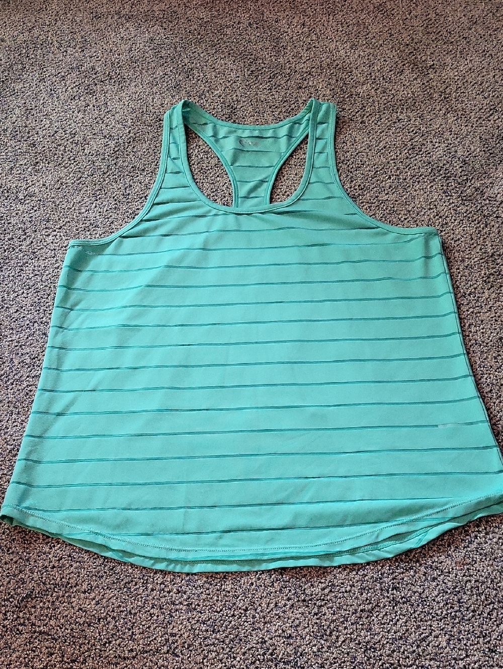 Women’s Mint Green / Teal  Striped Racerback Tank Top
